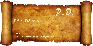 Pék Dénes névjegykártya